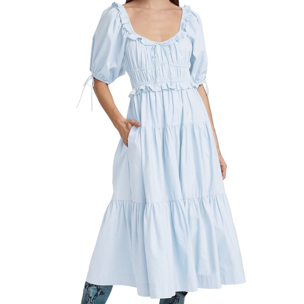 EN SAISON Brielle Tiered Midi Dress - light Blue - Size M
